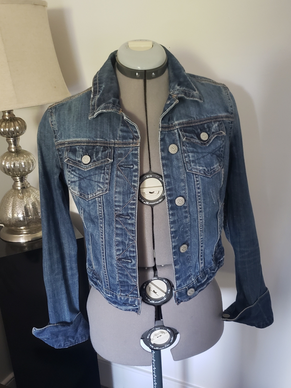 Aeropostale Women's Distressed Blue Denim Jacket